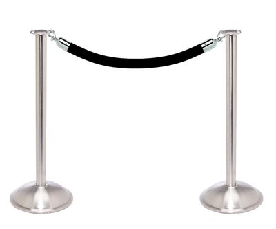 Stainless Steel Flat Top Stanchion Kit with 6'L Velour Rope & Dome Base