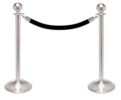 Stainless Steel Ball Top Stanchion Kit with 6’L Velour Rope & Dome Base