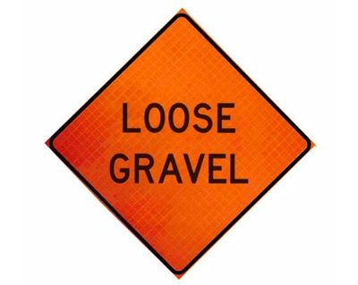 Loose Gravel (RUS) Roll-Up Traffic Signs