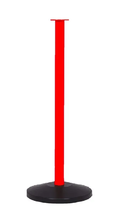 Flat Top Red Stanchion Post w/ Sloped Base